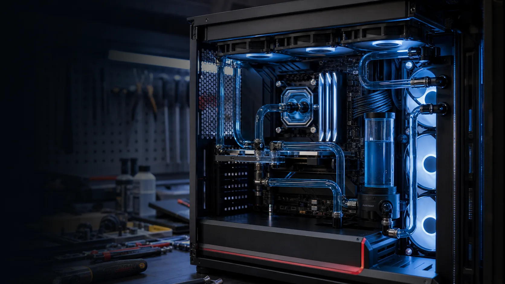 Water-cooled gaming PC cleaning